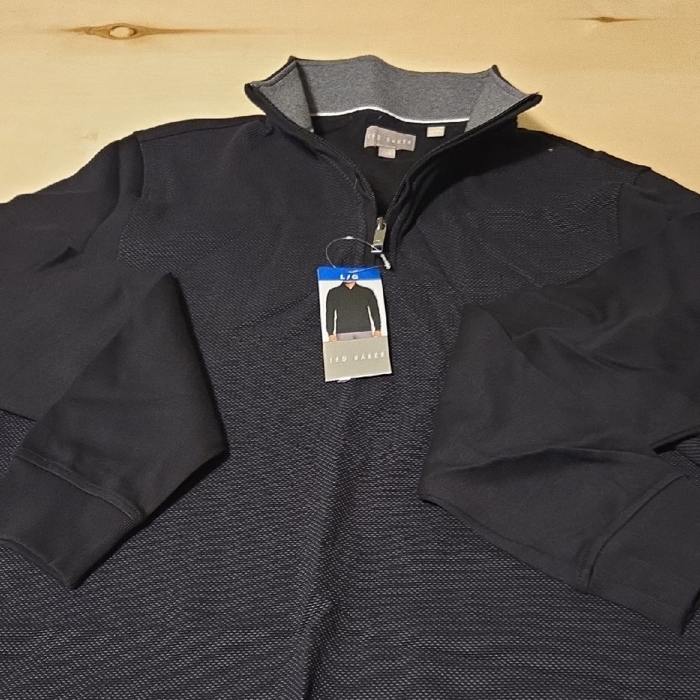 Ted Baker Black Quarter Zip Sweater